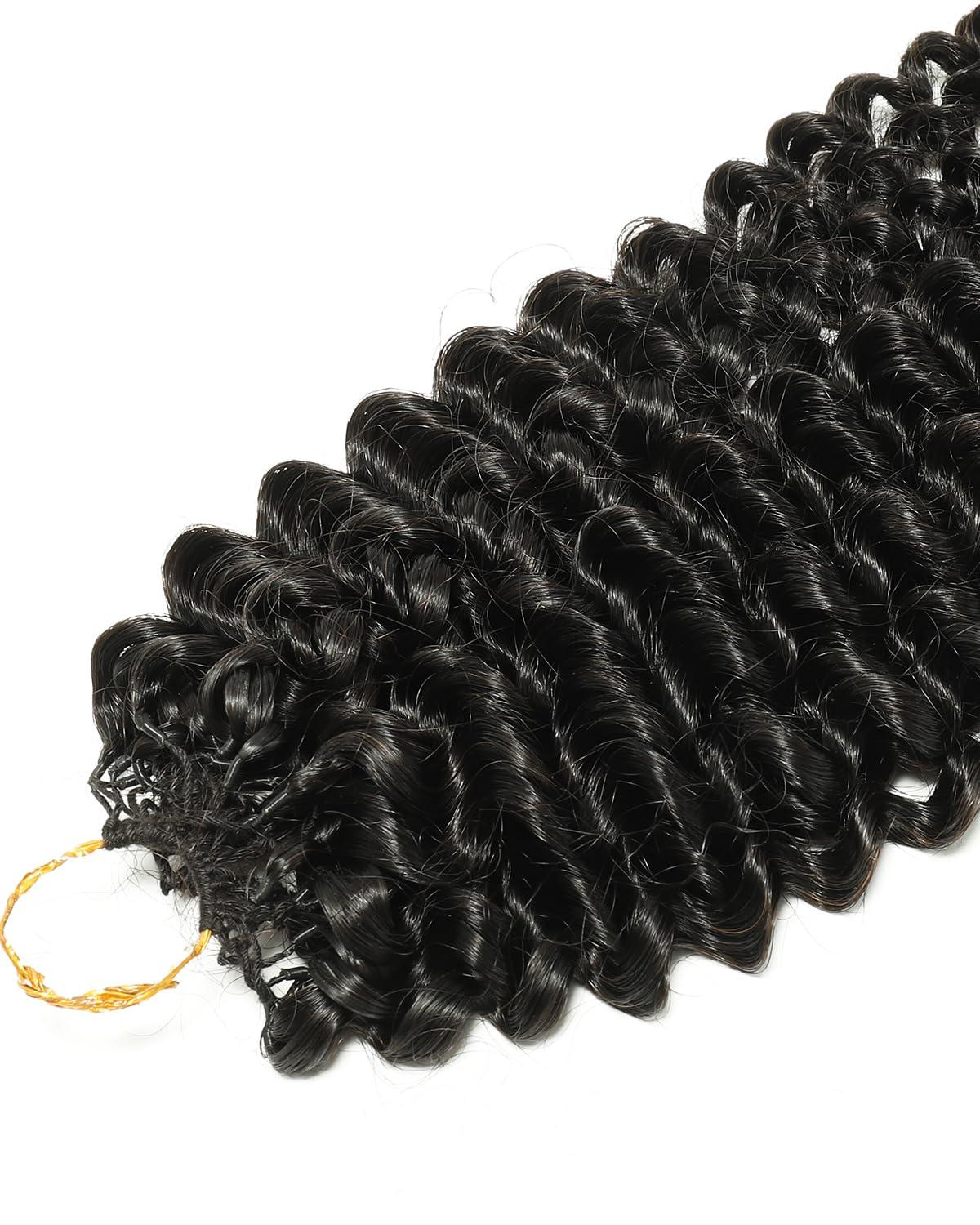 imageBEEOS Remy Human Crochet Hair Burmese Curly PreSeparated Knotless Feather Crochet Human Hair for Women 18 Inch Miracle Knots and Reusable 40g40gAfro Kinky CurlyNatural Black