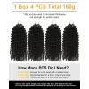 BEEOS Remy Human Crochet Hair Burmese Curly, Pre-Separated Knotless Feather Crochet Human Hair for Women 18 Inch, Miracle Knots and Reusable 40g(160g-Afro Kinky Curly-Natural Black)