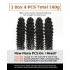 BEEOS Remy Human Crochet Hair Burmese Curly, Pre-Separated Knotless Feather Crochet Human Hair for Women 18 Inch, Miracle Knots and Reusable 40g(160g-Deep Wave-Natural Black)
