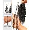 BEEOS Remy Human Crochet Hair Burmese Curly, Pre-Separated Knotless Feather Crochet Human Hair for Women 18 Inch, Miracle Knots and Reusable 40g(40g-Burmese Curly-Natural Black)