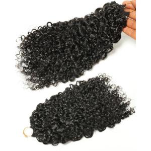 BEEOS Remy Human Crochet Hair Burmese Curly, Pre-Separated Knotless Feather Crochet Human Hair for Women 18 Inch, Miracle Knots and Reusable 40g(40g-Burmese Curly-Natural Black)