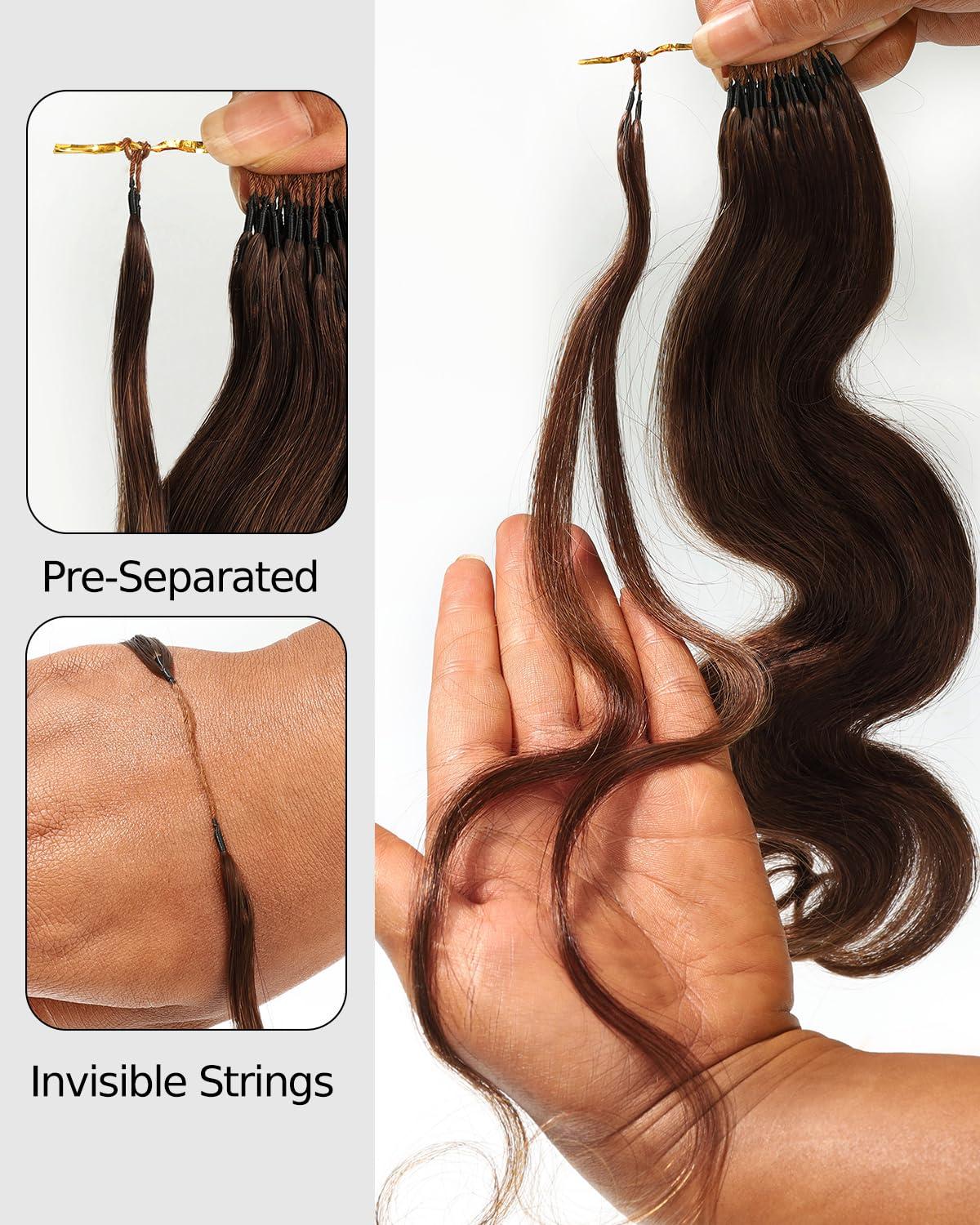 imageBEEOS Highlights Human Crochet Hair P427 Deep Wave PreSeparated Miracle Knots Feather Crochet Hair for Women Brown with Honey Blonde 16 Inch 40g160gBody Wave4 Chocolate Brown