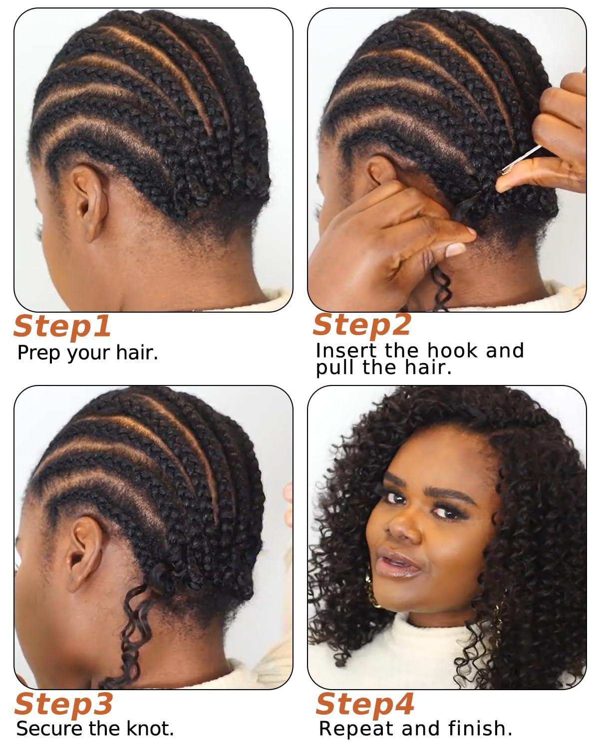 imageBEEOS Highlights Human Crochet Hair P427 Deep Wave PreSeparated Miracle Knots Feather Crochet Hair for Women Brown with Honey Blonde 16 Inch 40g160gBody Wave4 Chocolate Brown