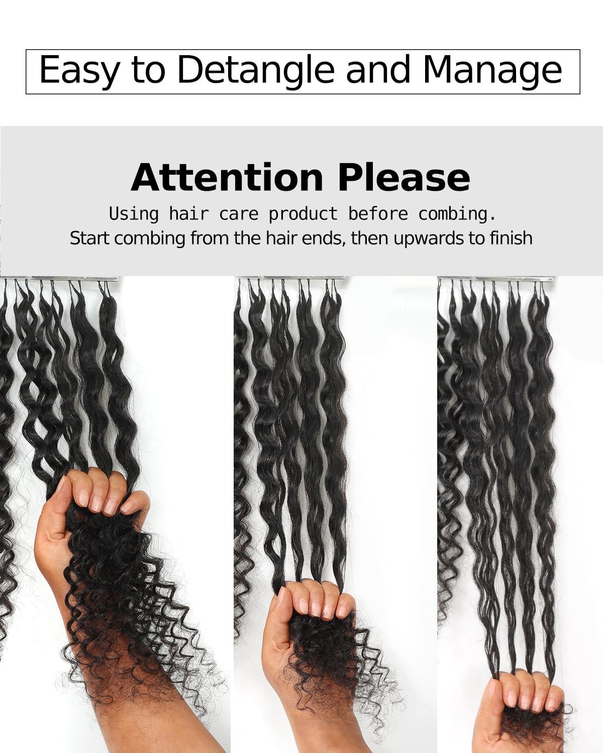 imageBEEOS Highlights Human Crochet Hair P427 Deep Wave PreSeparated Miracle Knots Feather Crochet Hair for Women Brown with Honey Blonde 16 Inch 40g160gDeep WaveNatural Black