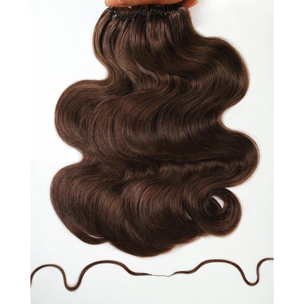 imageBEEOS Highlights Human Crochet Hair P427 Deep Wave PreSeparated Miracle Knots Feather Crochet Hair for Women Brown with Honey Blonde 16 Inch 40g160gBody Wave4 Chocolate Brown