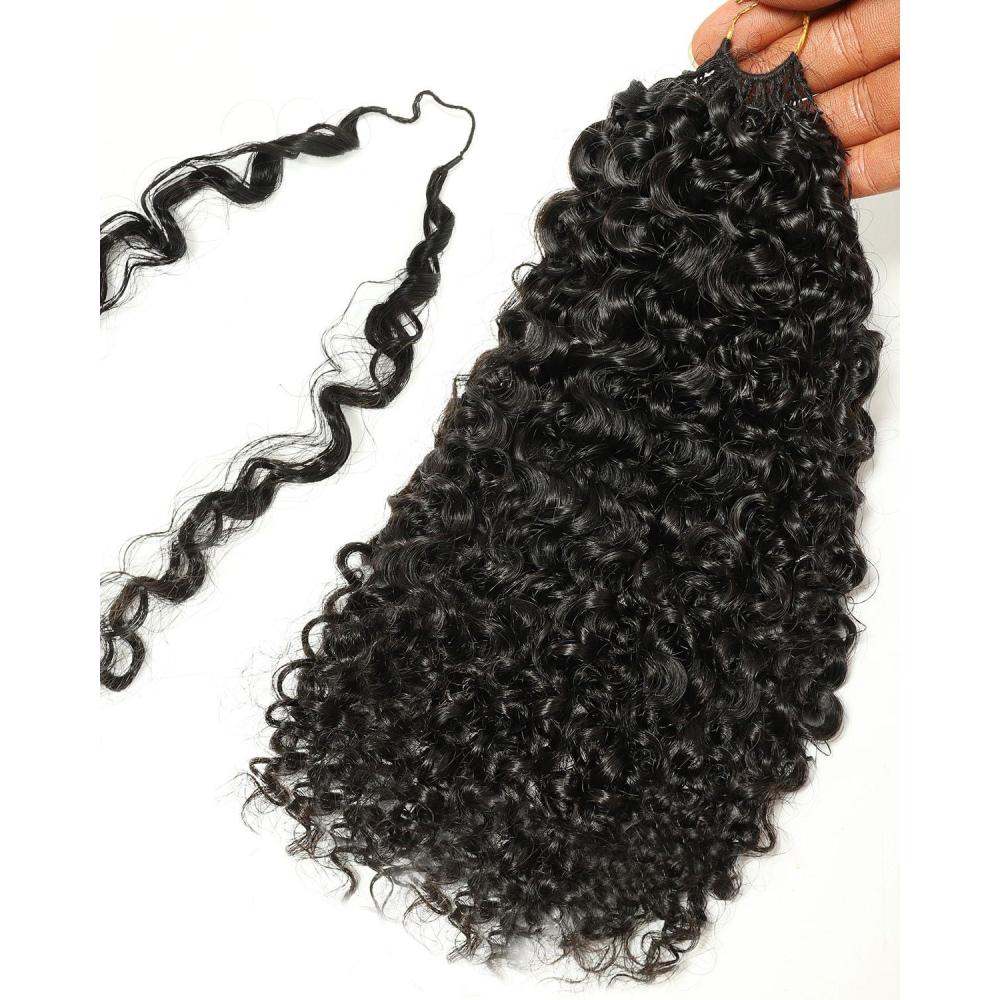 imageBEEOS Highlights Human Crochet Hair P427 Deep Wave PreSeparated Miracle Knots Feather Crochet Hair for Women Brown with Honey Blonde 16 Inch 40g160gBurmese CurlyNatural Black