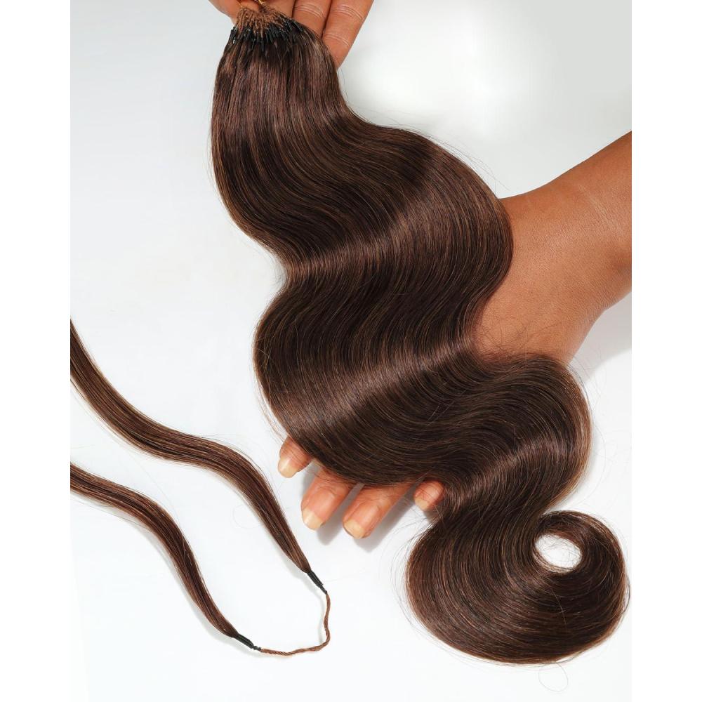 imageBEEOS Highlights Human Crochet Hair P427 Deep Wave PreSeparated Miracle Knots Feather Crochet Hair for Women Brown with Honey Blonde 16 Inch 40g40gBody Wave4 Chocolate Brown