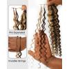 BEEOS Highlights Human Crochet Hair P4/27, Deep Wave Pre-Separated Miracle Knots Feather Crochet Hair for Women, Brown with Honey Blonde 16 Inch 40g(160g-Deep Wave-P4/27 Highlight)
