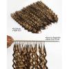 BEEOS Highlights Human Crochet Hair P4/27, Deep Wave Pre-Separated Miracle Knots Feather Crochet Hair for Women, Brown with Honey Blonde 16 Inch 40g(160g-Deep Wave-P4/27 Highlight)