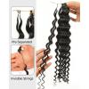BEEOS Highlights Human Crochet Hair P4/27, Deep Wave Pre-Separated Miracle Knots Feather Crochet Hair for Women, Brown with Honey Blonde 16 Inch 40g(40g-Deep Wave-Natural Black)