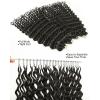 BEEOS Highlights Human Crochet Hair P4/27, Deep Wave Pre-Separated Miracle Knots Feather Crochet Hair for Women, Brown with Honey Blonde 16 Inch 40g(40g-Deep Wave-Natural Black)