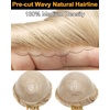 BEEOS 0.10mm PU Skin Toupee for Men, Volume Real Human Hair Mens Hair Piece 130% Medium Density, 8×10 Inch Durable PU Base No Shed Mens Hair Replacement System #613 Blonde(#22 Blonde)