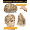 BEEOS 0.10mm PU Skin Toupee for Men, Volume Real Human Hair Mens Hair Piece 130% Medium Density, 8×10 Inch Durable PU Base No Shed Mens Hair Replacement System #613 Blonde(#22 Blonde)