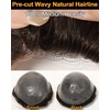 BEEOS 0.10mm PU Skin Toupee for Men, Volume Real Human Hair Mens Hair Piece 130% Medium Density, 8×10 Inch Durable PU Base No Shed Mens Hair Replacement System #613 Blonde(#4 Brown)