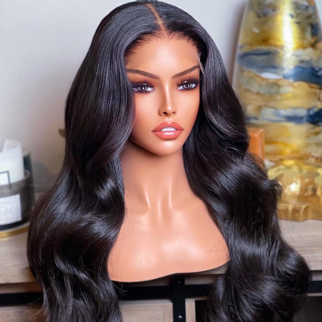 image:imageBEEOS 5x5 SKINLIKE Real HD Lace Closure Wig 01mm Ultrathin Invisible HD Lace Ture 180 Density Natural Color Human Hair Body Wave 18 Inch13x6 Ultrafitted HD Lace Wig Body Wave 250 Density