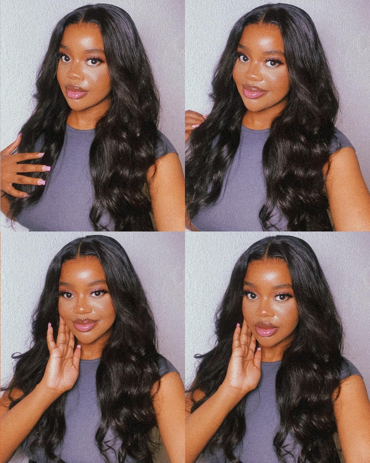 image:imageBEEOS 5x5 SKINLIKE Real HD Lace Closure Wig 01mm Ultrathin Invisible HD Lace Ture 180 Density Natural Color Human Hair Body Wave 18 Inch13x6 Ultrafitted HD Lace Wig Body Wave 250 Density