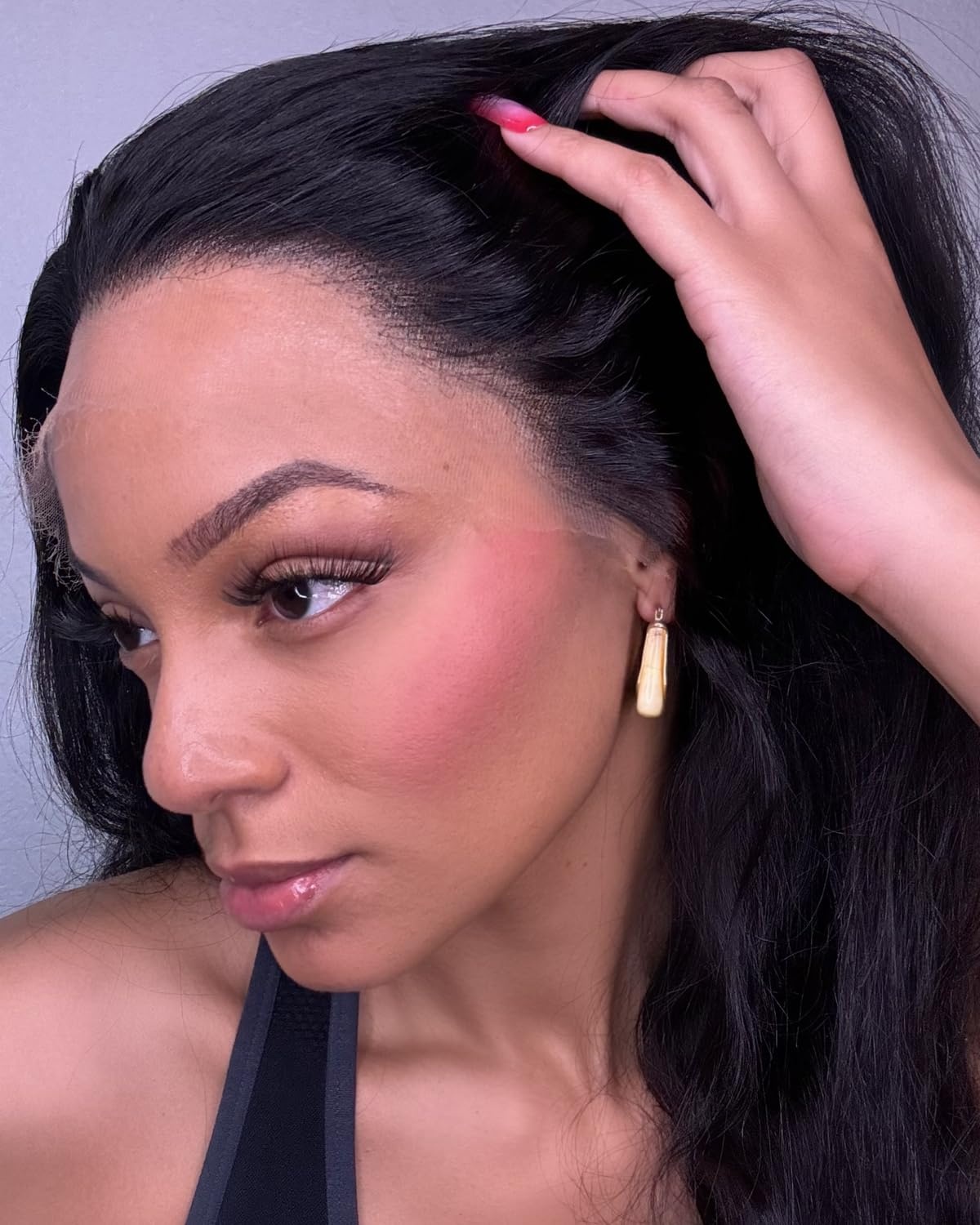image:imageBEEOS 5x5 SKINLIKE Real HD Lace Closure Wig 01mm Ultrathin Invisible HD Lace Ture 180 Density Natural Color Human Hair Body Wave 18 Inch13x6 Ultrafitted HD Lace Wig Body Wave 250 Density