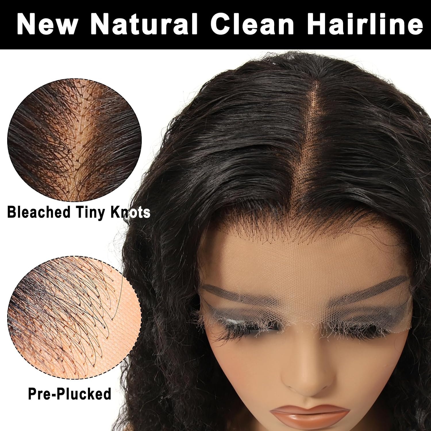image:imageBEEOS 5x5 SKINLIKE Real HD Lace Closure Wig 01mm Ultrathin Invisible HD Lace Ture 180 Density Natural Color Human Hair Body Wave 18 Inch13x6 Ultrafitted HD Lace Wig Body Wave 250 Density