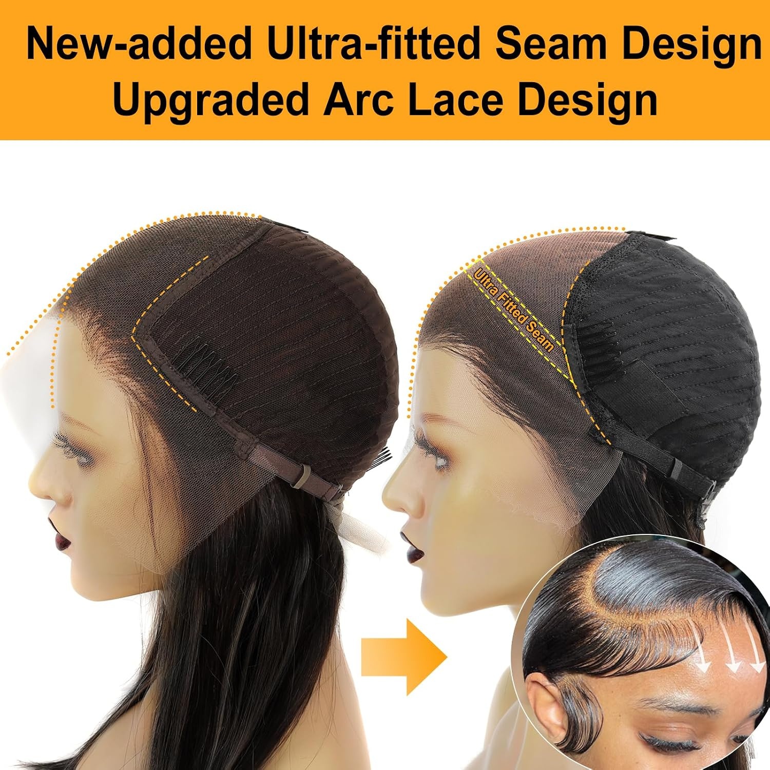 image:imageBEEOS 5x5 SKINLIKE Real HD Lace Closure Wig 01mm Ultrathin Invisible HD Lace Ture 180 Density Natural Color Human Hair Body Wave 18 InchUltrafitted 13x6 HD Lace Front Wig 180 Density Curly