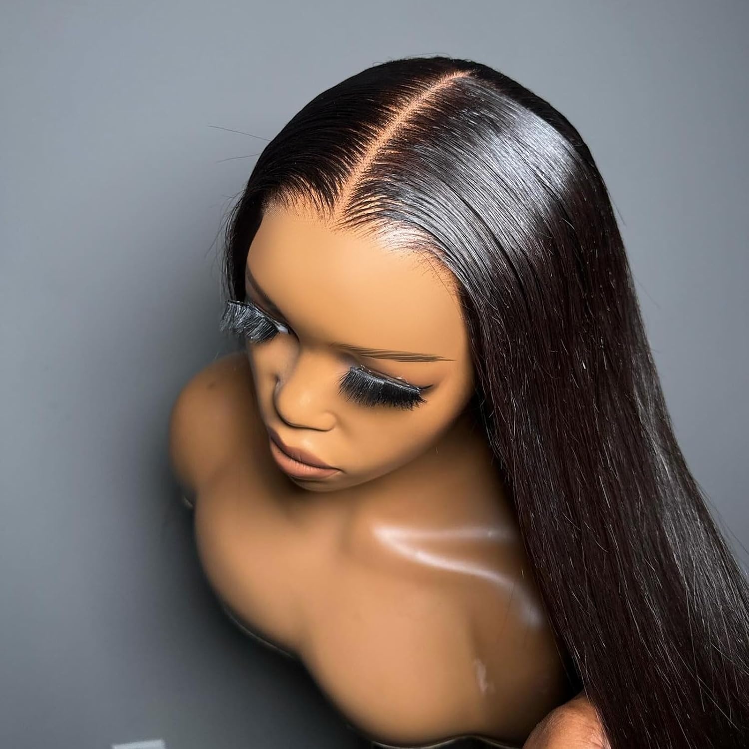 image:imageBEEOS Glueless Wigs Human Hair Preplucked PreCut 5x5 HD Lace Wig 250 Density Straight Pre Everything Wear and Go Wig Bleached Knots 20 Inch5x5 Straight Glueless HD Lace Wig 180 Density