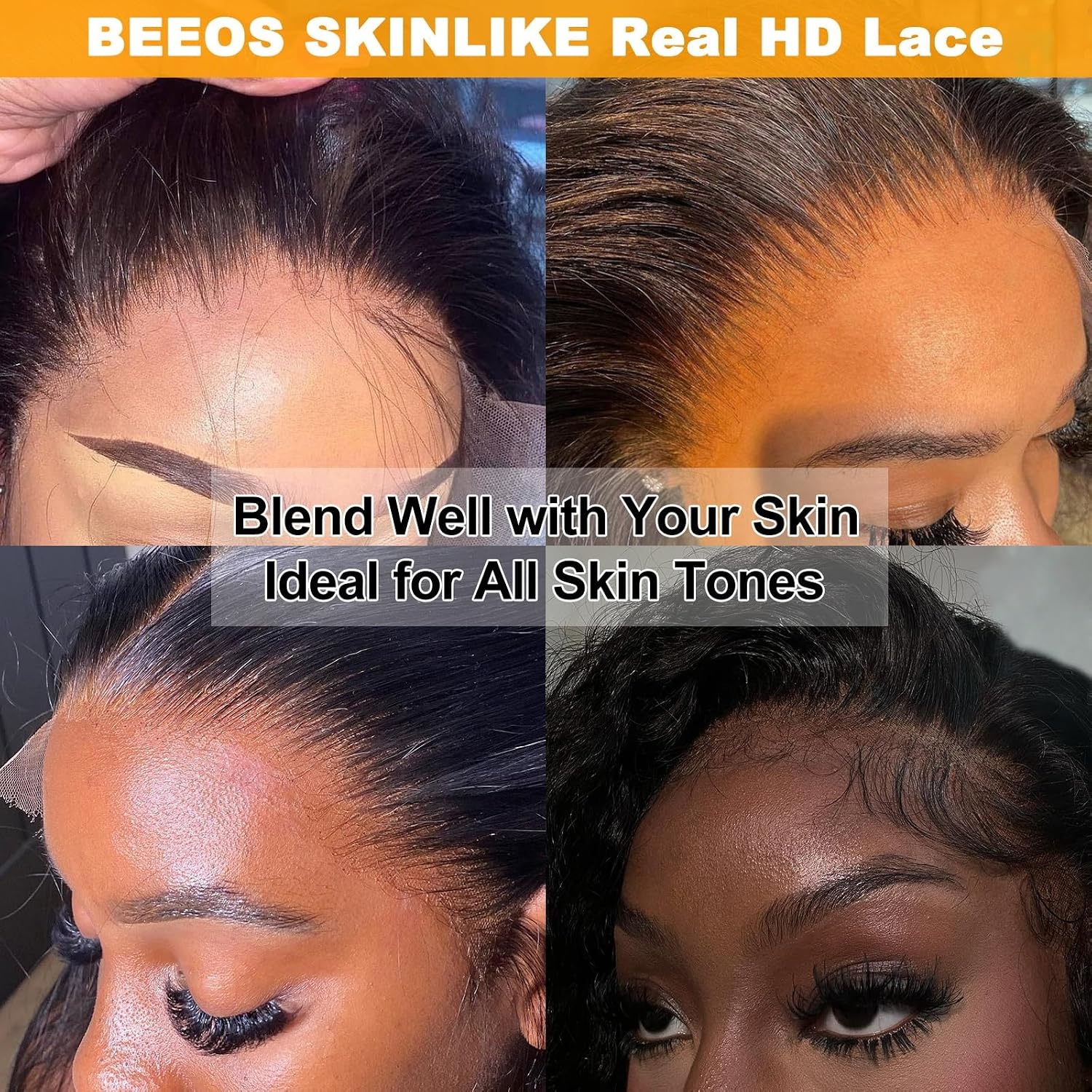 image:imageBEEOS Glueless Wigs Human Hair Preplucked PreCut 5x5 HD Lace Wig 250 Density Straight Pre Everything Wear and Go Wig Bleached Knots 20 Inch5x5 Straight Glueless HD Lace Wig 180 Density