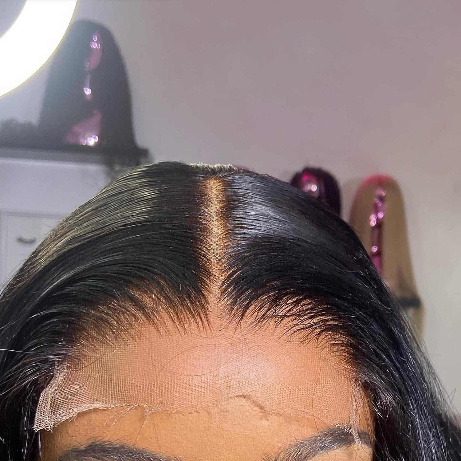 image:imageBEEOS Glueless Wigs Human Hair Preplucked PreCut 5x5 HD Lace Wig 250 Density Straight Pre Everything Wear and Go Wig Bleached Knots 20 Inch5x5 Straight Glueless HD Lace Wig 180 Density