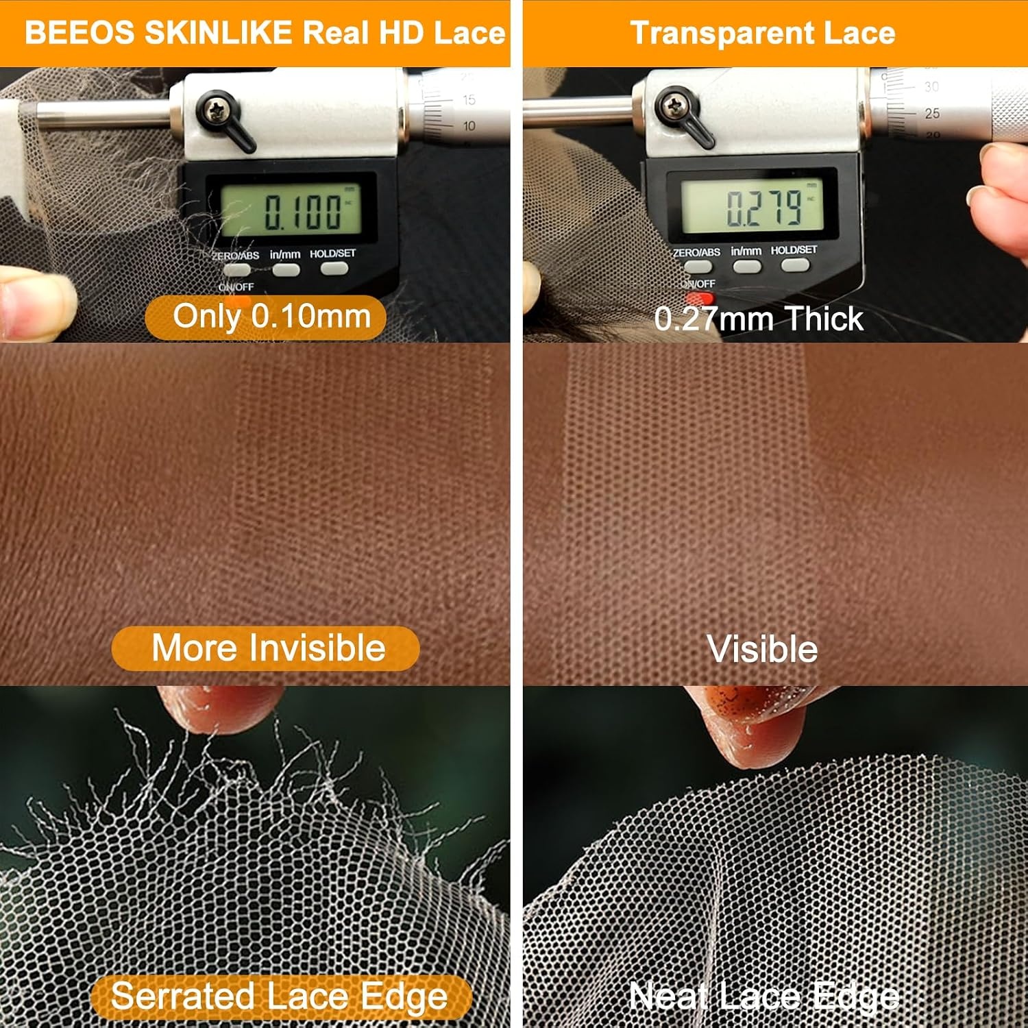 image:imageBEEOS Glueless Wigs Human Hair Preplucked PreCut 5x5 HD Lace Wig 250 Density Straight Pre Everything Wear and Go Wig Bleached Knots 20 Inch5x5 Straight Glueless HD Lace Wig 180 Density