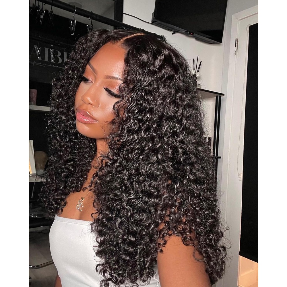 image:imageBEEOS 5x5 SKINLIKE Real HD Lace Closure Wig 01mm Ultrathin Invisible HD Lace Ture 180 Density Natural Color Human Hair Body Wave 18 Inch13x6 Ultrafitted HD Lace Wig Curly 180 Density