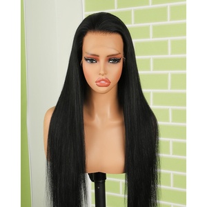 BEEOS 13×6 HD Lace Frontal #1 Jet Black Wig, 250% Density Invisible Ultra-thin Skinlike Real HD Lace Body Wave Wig Human Hair Ultra-fitted Cap Pre-Plucked Bleached Knots for Black Women 22 Inch(13×6- Straight- #1 Jet Black- 250% Density)