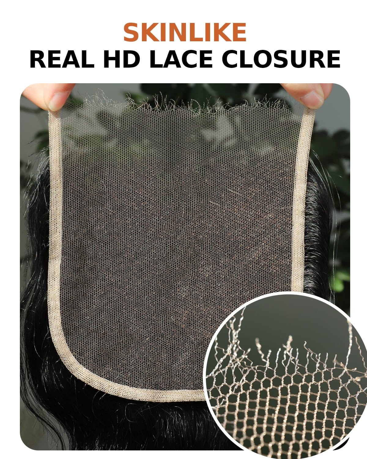 image:imageBEEOS Jet Black 5x5 SKINLIKE Real HD Lace Closure Body Wave 010mm Ultrathin Invisbile HD Lace Can Melt into Any Skin Tone Human Hair Closure PrePlucked Bleached Knot 14 Inch5x5 Closure Body Wave 1 Jet Black