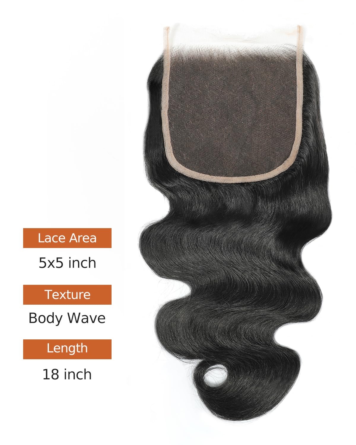 image:imageBEEOS Jet Black 5x5 SKINLIKE Real HD Lace Closure Body Wave 010mm Ultrathin Invisbile HD Lace Can Melt into Any Skin Tone Human Hair Closure PrePlucked Bleached Knot 14 Inch5x5 Closure Body Wave 1 Jet Black