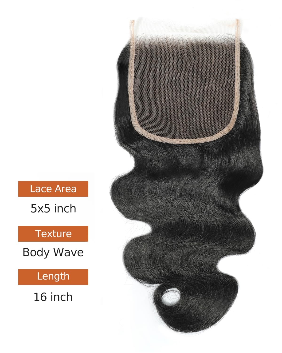 image:imageBEEOS Jet Black 5x5 SKINLIKE Real HD Lace Closure Body Wave 010mm Ultrathin Invisbile HD Lace Can Melt into Any Skin Tone Human Hair Closure PrePlucked Bleached Knot 14 Inch5x5 Closure Body Wave 1 Jet Black