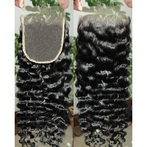 BEEOS Jet Black 5×5 SKINLIKE Real HD Lace Closure, Body Wave 0.10mm Ultra-thin Invisbile HD Lace Can Melt into Any Skin Tone Human Hair Closure Pre-Plucked Bleached Knot 14 Inch(5×5 Closure- Burmese Curly- #1 Jet Black)