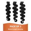 BEEOS 3 Body Wave Bundles Human Hair 18 20 22 Inch, Double Weft 100% Remy Human Hair Bundles for Black Women Sew In and Quick Weave, Natural Black 95g x 3(#1Jet Black Body Wave)