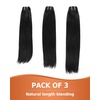 BEEOS 3 Body Wave Bundles Human Hair 18 20 22 Inch, Double Weft 100% Remy Human Hair Bundles for Black Women Sew In and Quick Weave, Natural Black 95g x 3(#1Jet Black Straight)