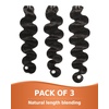 BEEOS 3 Body Wave Bundles Human Hair 18 20 22 Inch, Double Weft 100% Remy Human Hair Bundles for Black Women Sew In and Quick Weave, Natural Black 95g x 3(Natural Black Body Wave)
