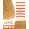 BEEOS Afro Kinkys Bulk Human Hair, 4C Curly for Braids 50gram, Kinky-Curly Human Hair Bulk For Mini Twists, Dreadlocks Extensions, Locs Repair, 350#Ginger 16inch(#27 Honey Blonde)