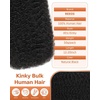 BEEOS Afro Kinkys Bulk Human Hair, 4C Curly for Braids 50gram, Kinky-Curly Human Hair Bulk For Mini Twists, Dreadlocks Extensions, Locs Repair, 350#Ginger 16inch(Natural Black)