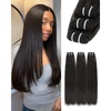 BEEOS 3 Body Wave Bundles Human Hair 18 20 22 Inch, Double Weft 100% Remy Human Hair Bundles for Black Women Sew In and Quick Weave, Natural Black 95g x 3(Natural Black Straight)