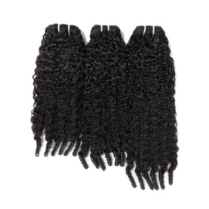 BEEOS 3 Body Wave Bundles Human Hair 18 20 22 Inch, Double Weft 100% Remy Human Hair Bundles for Black Women Sew In and Quick Weave, Natural Black 95g x 3(Natural Black Burmese Curly)