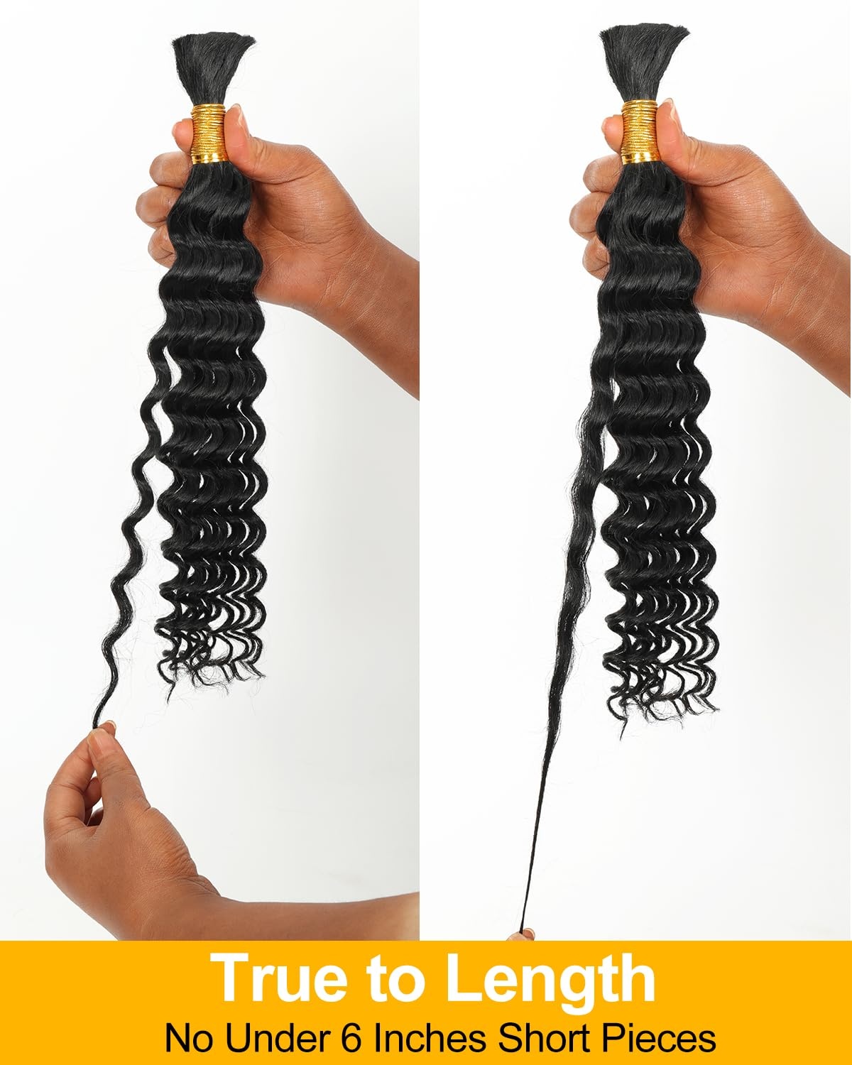 image:imageBEEOS Human Braiding Hair for Boho Braids 50g Deep Wave Remy Human Hair for Boho Braids Full Ends No Weft 16 Inch 1B Natural Black1 Jet Black100g