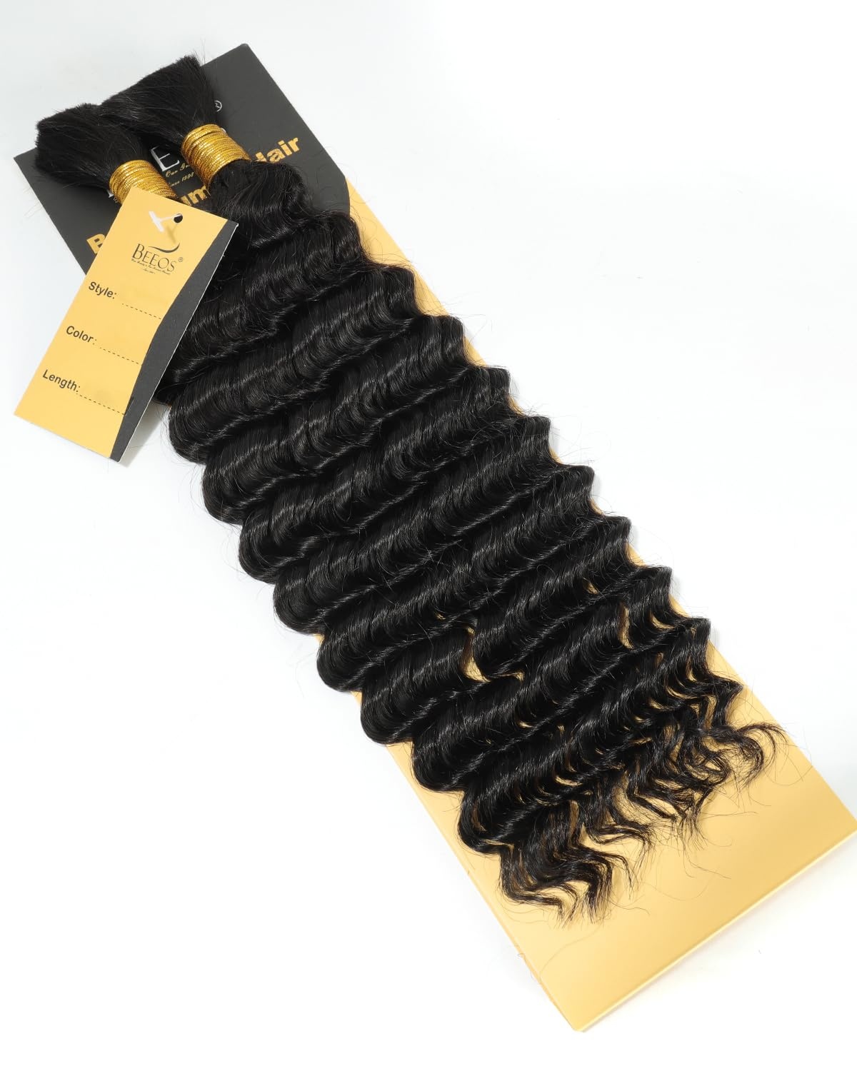 image:imageBEEOS Human Braiding Hair for Boho Braids 50g Deep Wave Remy Human Hair for Boho Braids Full Ends No Weft 16 Inch 1B Natural Black1B Natural Black100g