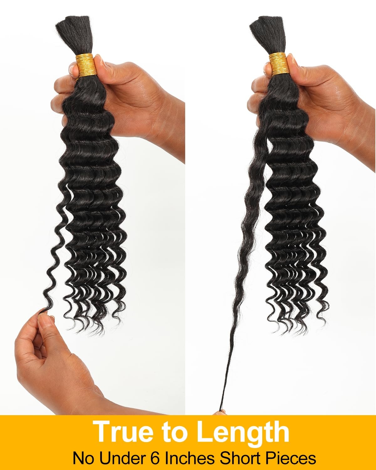 image:imageBEEOS Human Braiding Hair for Boho Braids 50g Deep Wave Remy Human Hair for Boho Braids Full Ends No Weft 16 Inch 1B Natural Black1B Natural Black100g