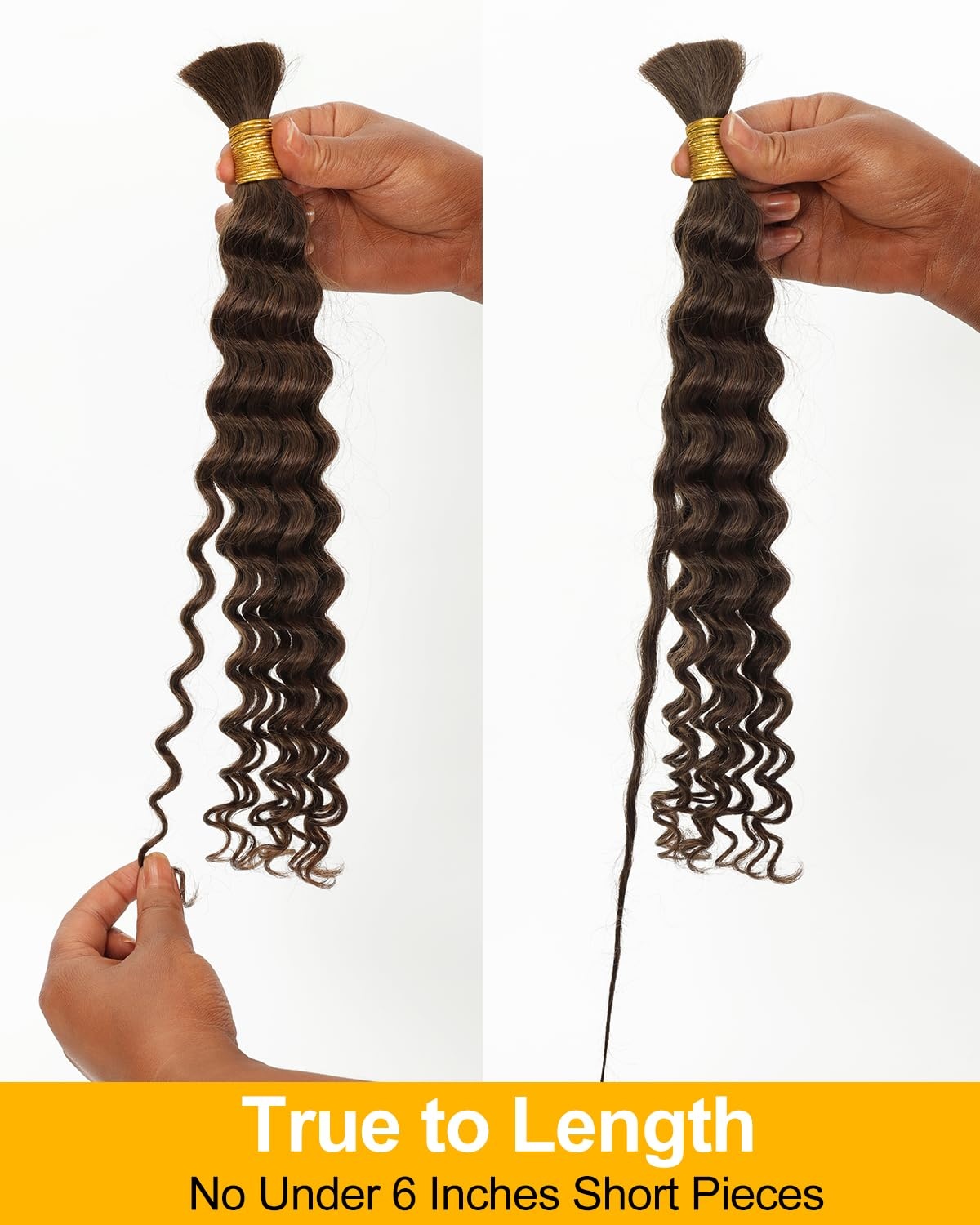 image:imageBEEOS Human Braiding Hair for Boho Braids 50g Deep Wave Remy Human Hair for Boho Braids Full Ends No Weft 16 Inch 1B Natural Black4 Chocolate Brown100g