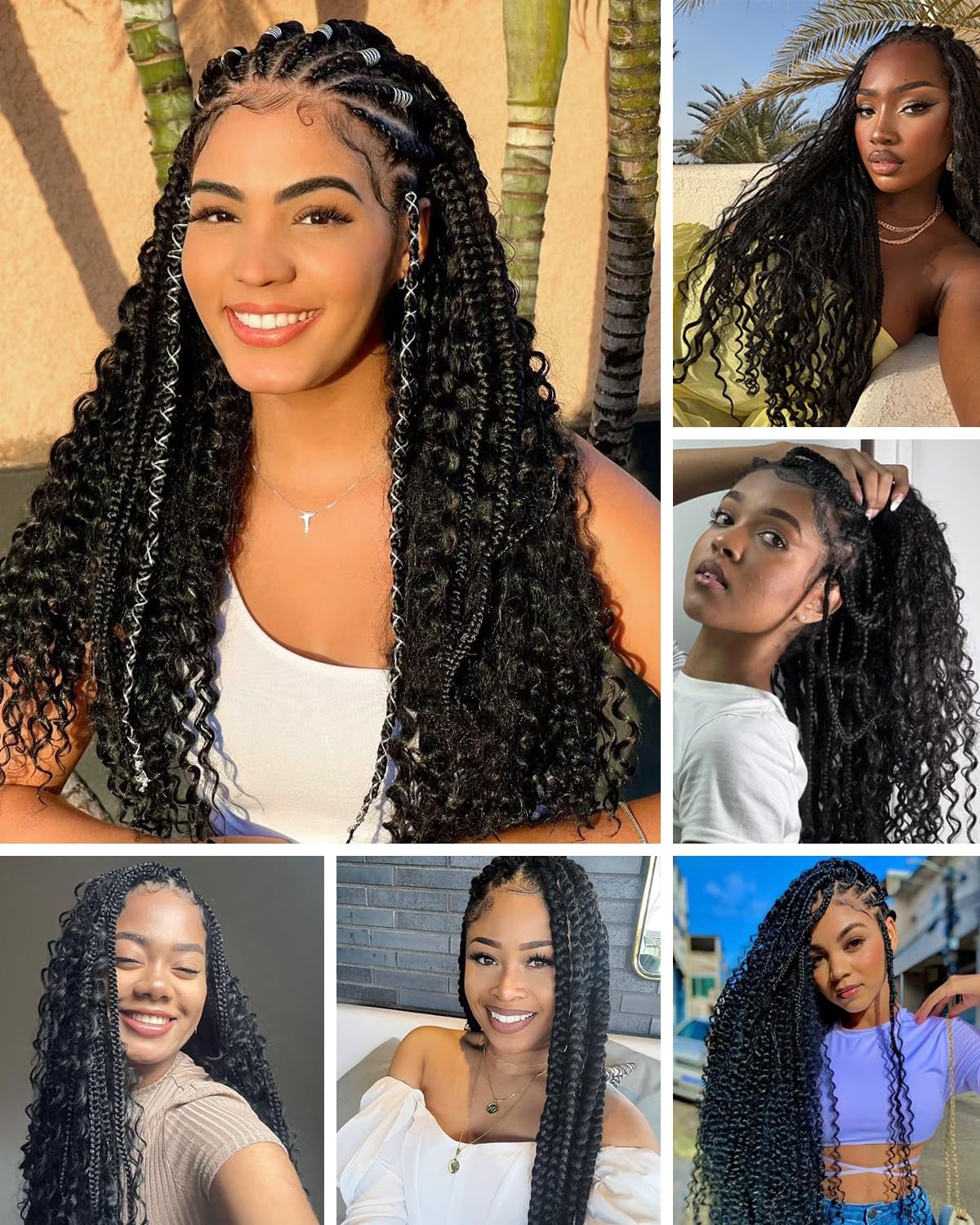 image:imageBEEOS Human Braiding Hair for Boho Braids 50g Deep Wave Remy Human Hair for Boho Braids Full Ends No Weft 16 Inch 1B Natural BlackNatural Black Deep Wave 50g