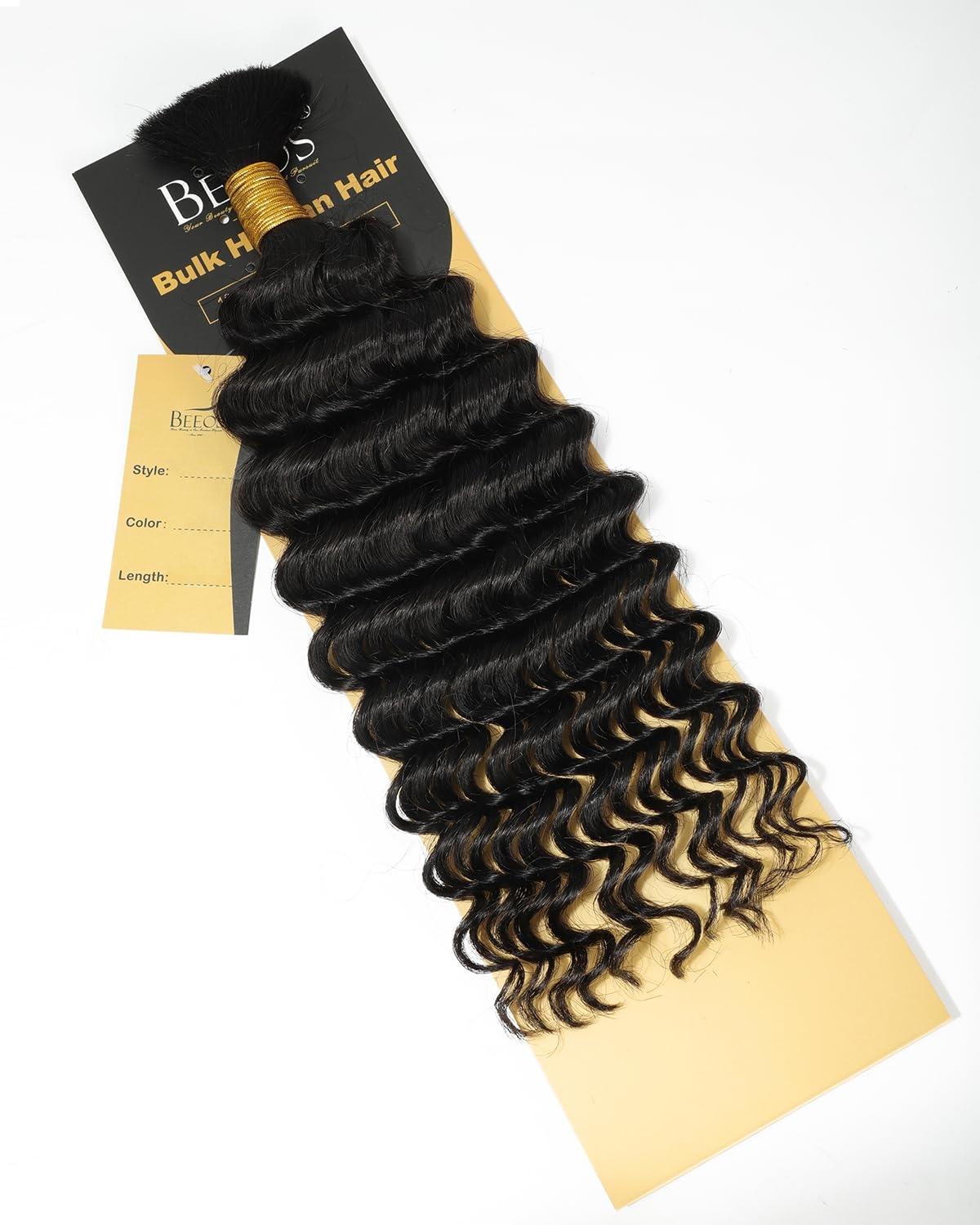 image:imageBEEOS Human Braiding Hair for Boho Braids 50g Deep Wave Remy Human Hair for Boho Braids Full Ends No Weft 16 Inch 1B Natural BlackNatural Black Deep Wave 50g