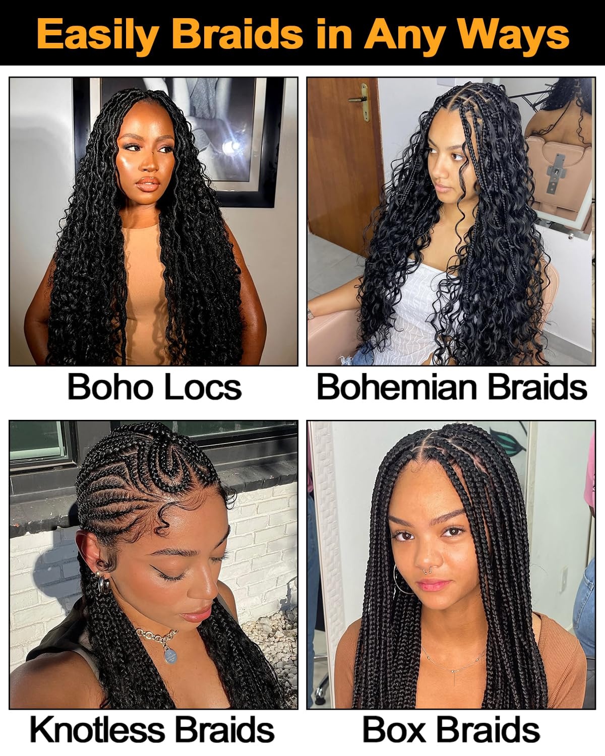 image:imageBEEOS Human Braiding Hair for Boho Braids 50g Deep Wave Remy Human Hair for Boho Braids Full Ends No Weft 16 Inch 1B Natural BlackNatural Black Deep Wave 50g
