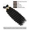 BEEOS Human Braiding Hair for Boho Braids 50g, Deep Wave Remy Human Hair for Boho Braids Full Ends No Weft 16 Inch #1B Natural Black(#1B Natural Black-100g)