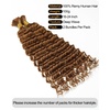 BEEOS Human Braiding Hair for Boho Braids 50g, Deep Wave Remy Human Hair for Boho Braids Full Ends No Weft 16 Inch #1B Natural Black(#30 Auburn Ginger-100g)