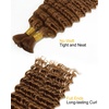 BEEOS Human Braiding Hair for Boho Braids 50g, Deep Wave Remy Human Hair for Boho Braids Full Ends No Weft 16 Inch #1B Natural Black(#30 Auburn Ginger-100g)